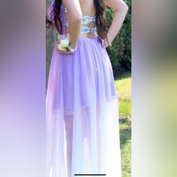PROM DRESS - LA FEMME 20028 - Size 4 - Purple Ombré - Picture 12 of 14